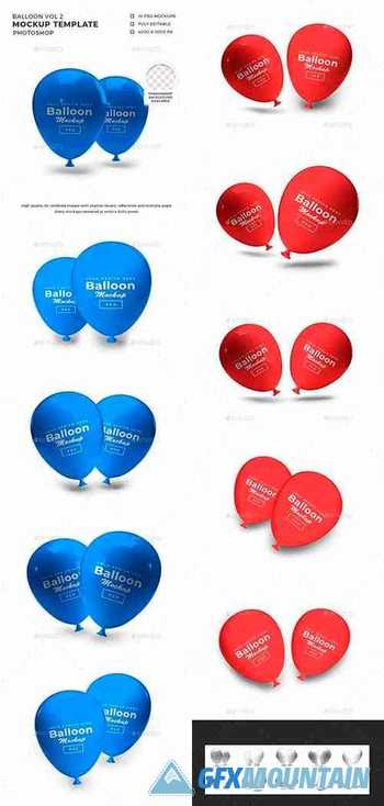 Balloon 3D Mockup Template Vol 2 32380478