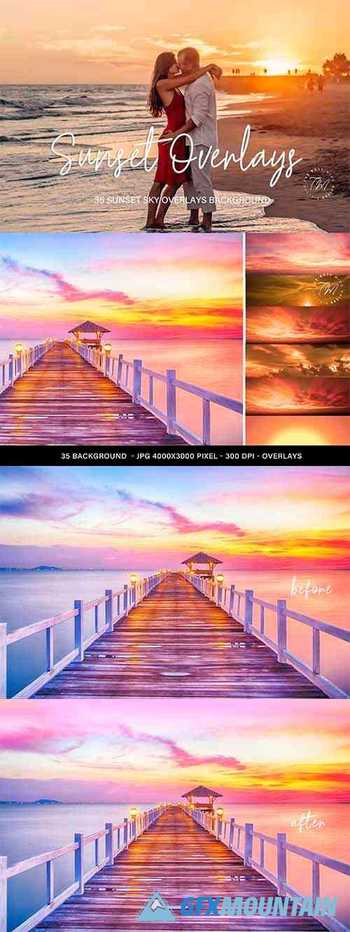 Sunset Sky overlays, Sunset overlays for photoshop