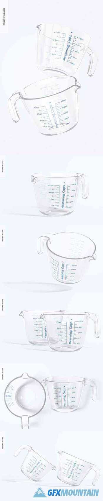 Glass measuring cups mockup