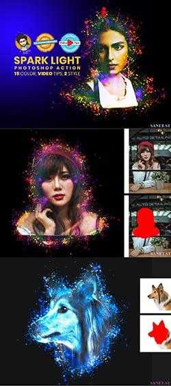 Spark Light Photoshop Action 5939265