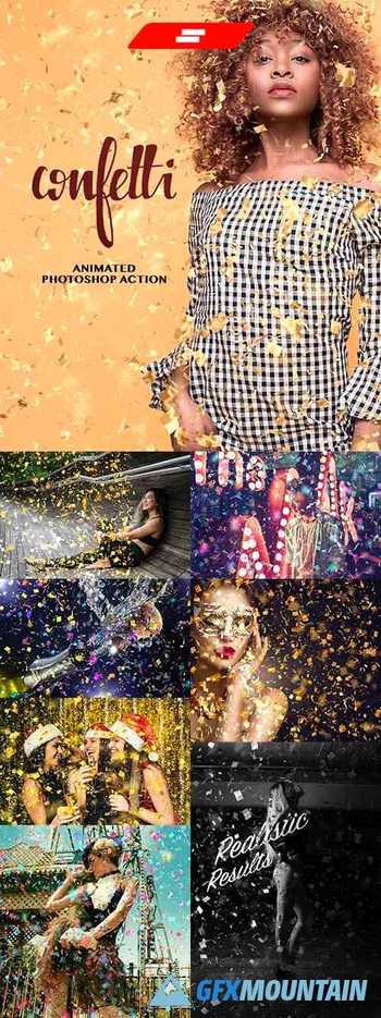 Animated Confetti Glitter Effect Photoshop Action