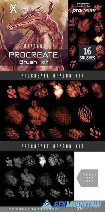 Procreate Dragon Brush Kit 4649727