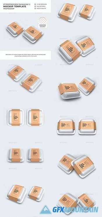 Styrofoam Box Packaging Mockup Template 2 - 32648819