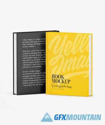 Two Hardcover Books w/ Fabric Covers Mockup