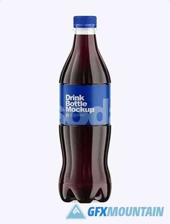 500ml Clear Plastic Dark Drink Bottle Mockup