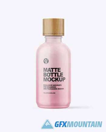 100ml Matte Bottle W/ Wooden Lid Mockup