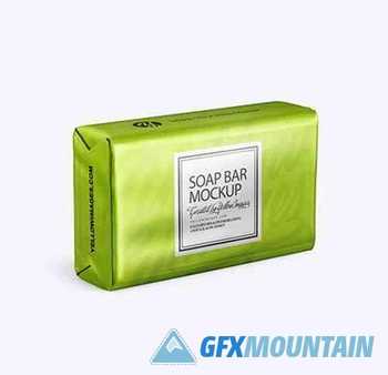 Metallic Soap Bar Package Mockup