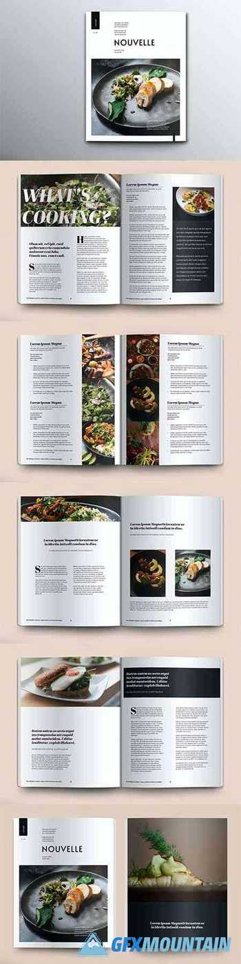 Gourmet Food Magazine Layout Set
