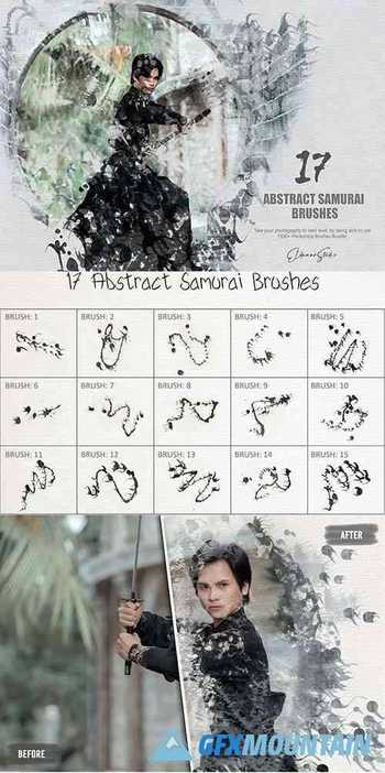 17 Abstract Samurai Photoshop Brushes 6258105