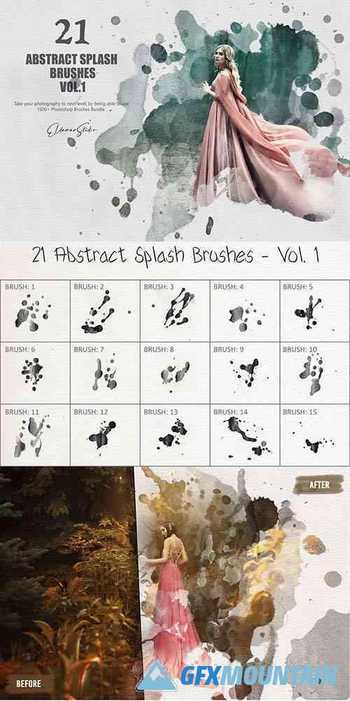 21 Abstract Splash Brushes - Vol. 1 Brushes 6258122