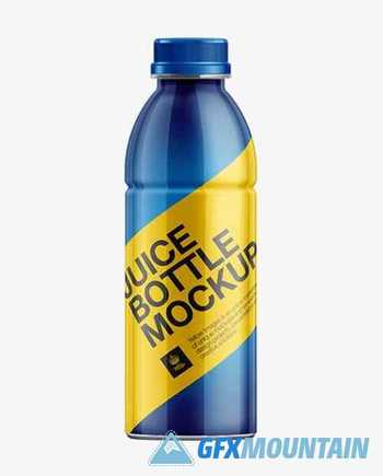 500ml PET Juice Bottle w/ Shrink Sleeve Label Mockup