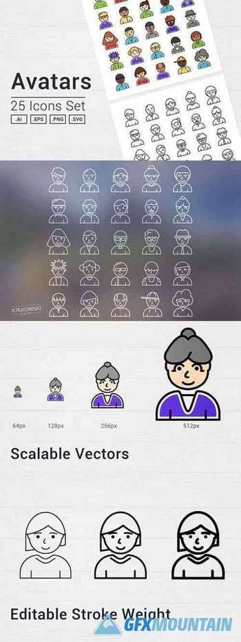 Avatars People Icons Set