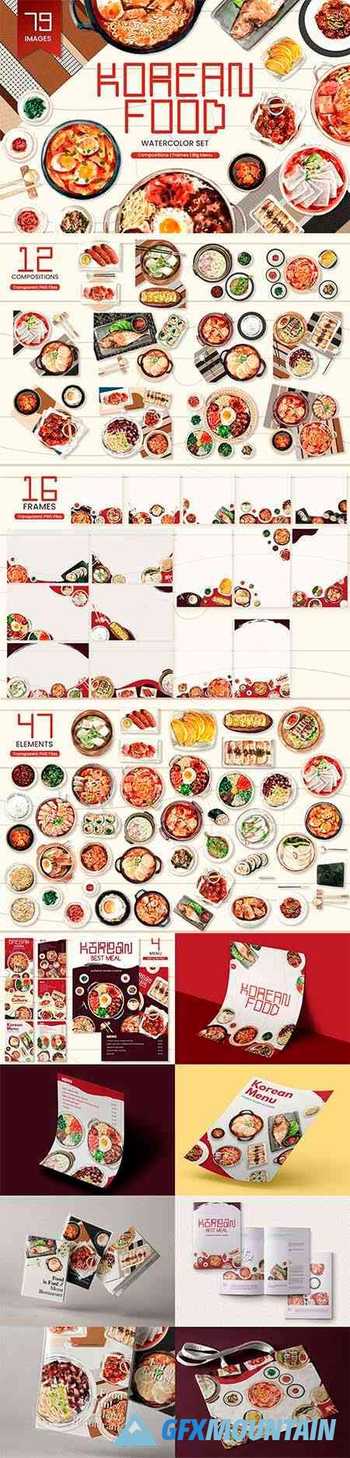 Korean Food,Asian Recipe watercolor - 6268926