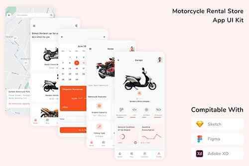 Motorcycle Rental Store App UI Kit