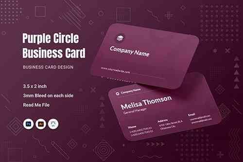 Purple Circle Business Card