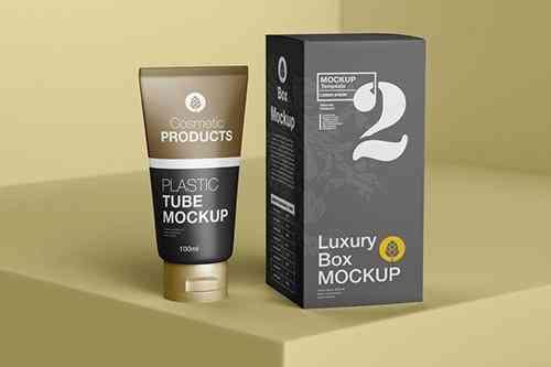 Box and Cosmetic Tube Mockup