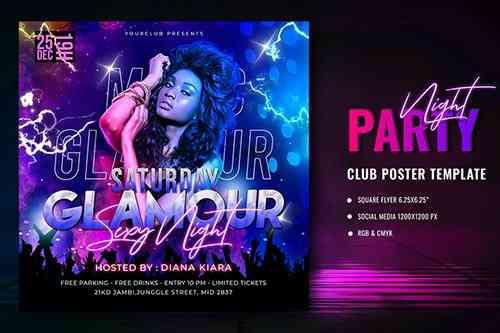 Music Night Party Poster Template