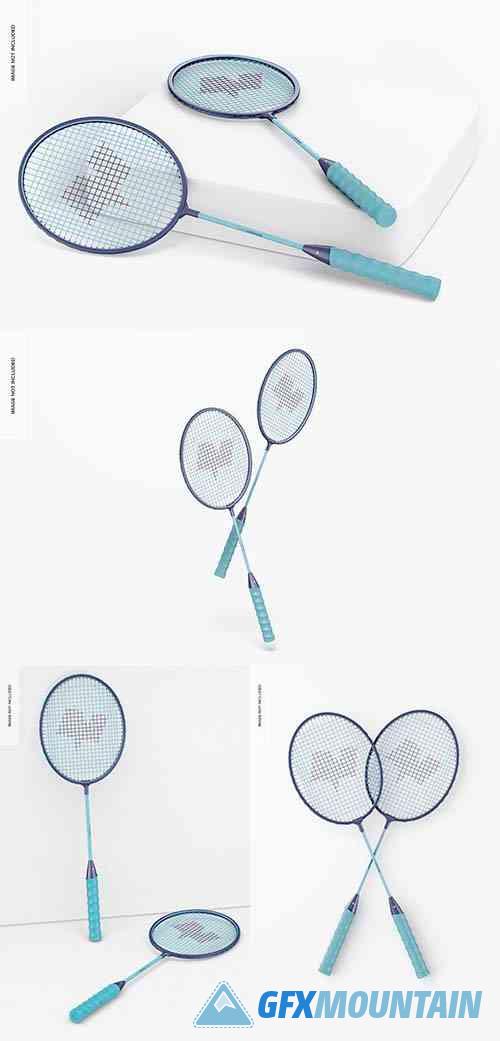 Badminton rackets mockup