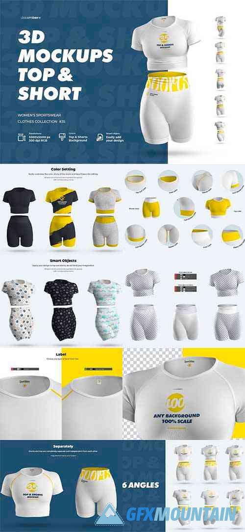 3D Mockup Top & Shorts Sportswears 6260685