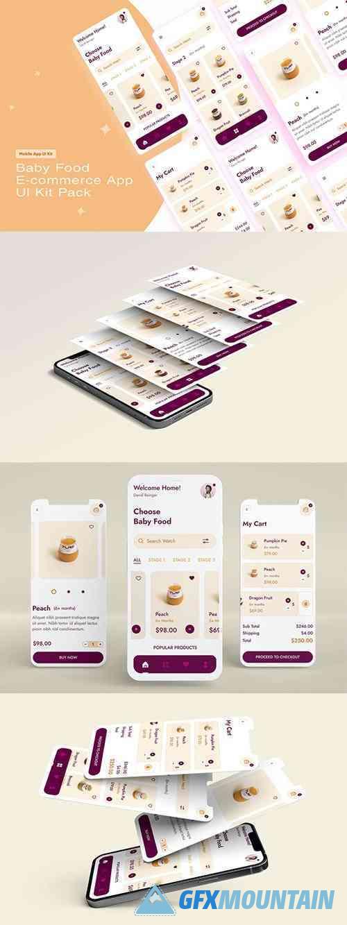 Baby Food E-commerce App UI Kit Pack