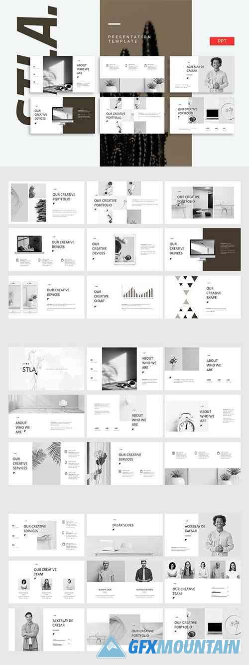 STLA Black and White Powerpoint, Keynote and Google Slides Template