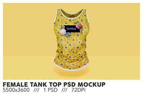 Female Tank Top PSD Mockup