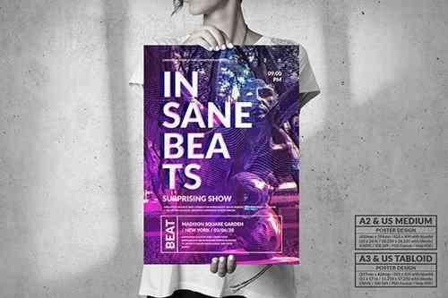 Insane Beats Music - Big Party Poster Design