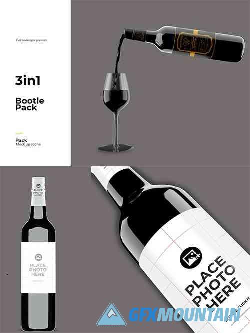 3D Wine Bottle Mock Up