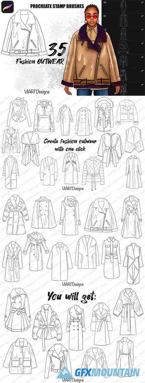 Fashion outwear stamps Procreate 5835230