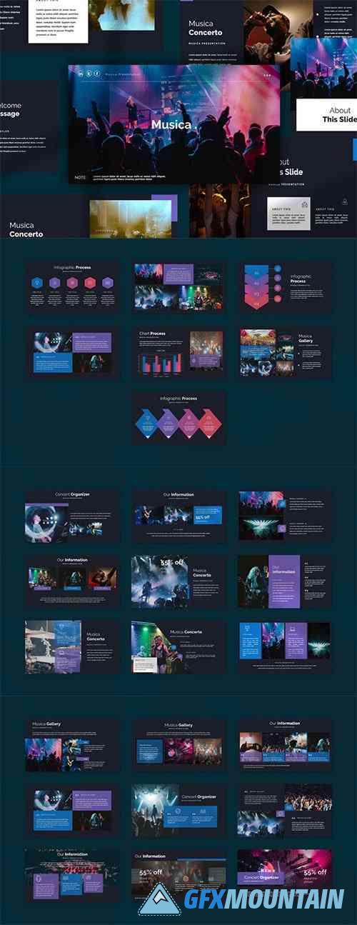 Musica Presentation Powerpoint, Keynote and Google Slides Template