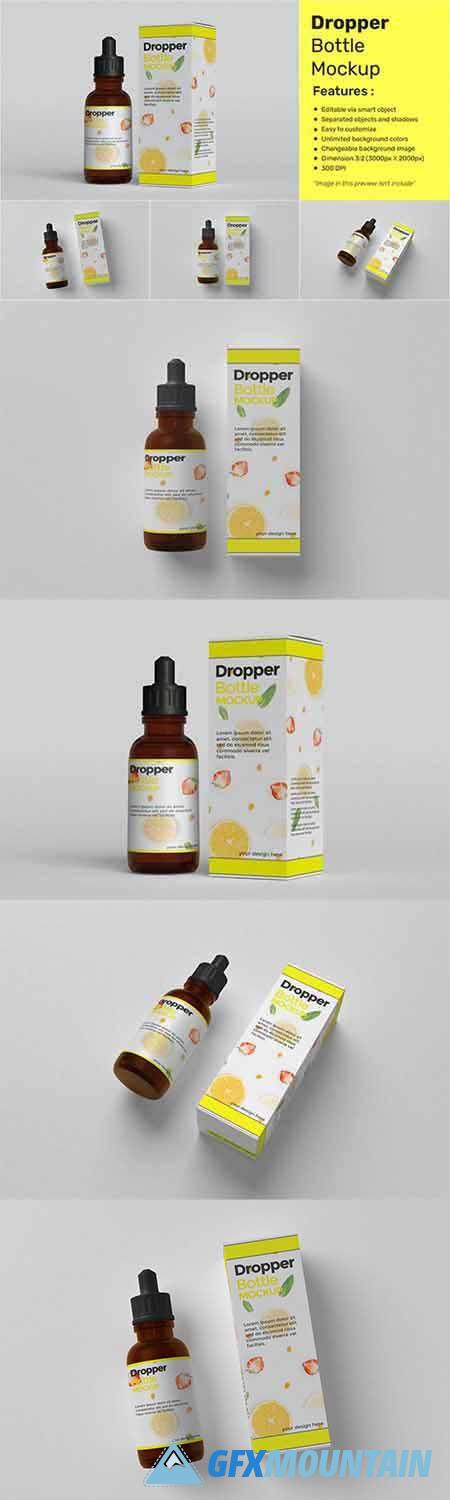 Drop Bottle Mockup with Box Package