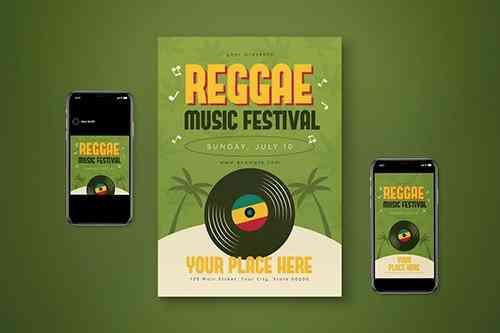 Reggae Music Flyer Set