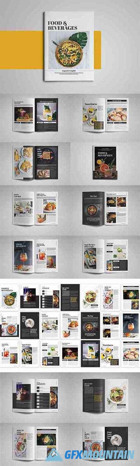 Food Beverages Magazine Template Free Download Graphics Fonts 