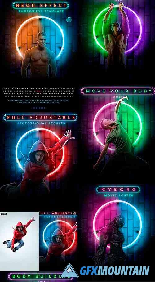 Neon Effect - Photoshop Template 32383983