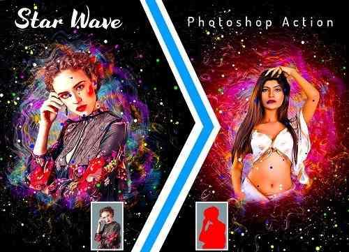 Star Wave Photoshop Action 6358696