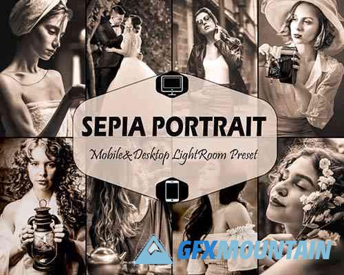 12 Sepia Portrait Mobile & Desktop Lightroom Presets