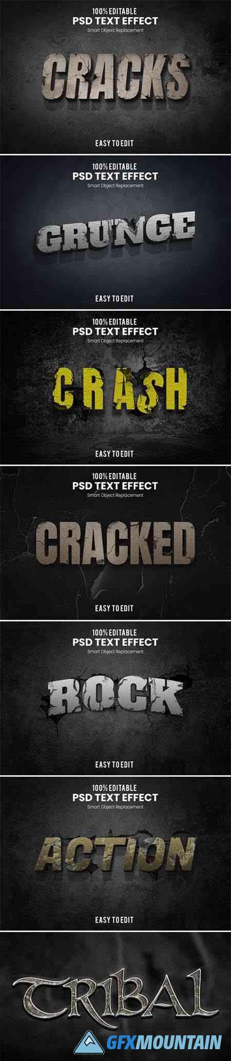7 Grunge and Cracks PSD Text Effects