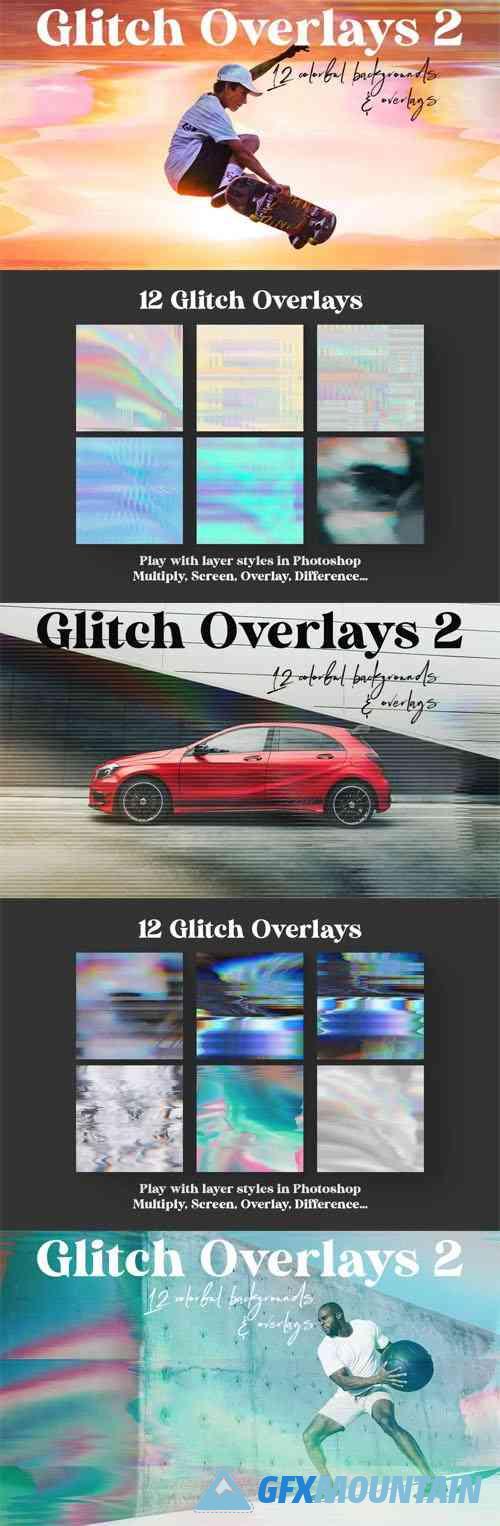 12 Glitch Overlays