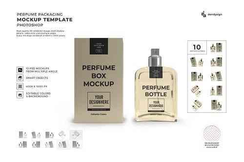 Perfume Packaging 3D Mockup Template Bundle