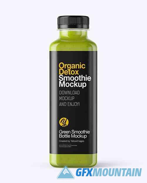 Square Green Smoothie Bottle Mockup
