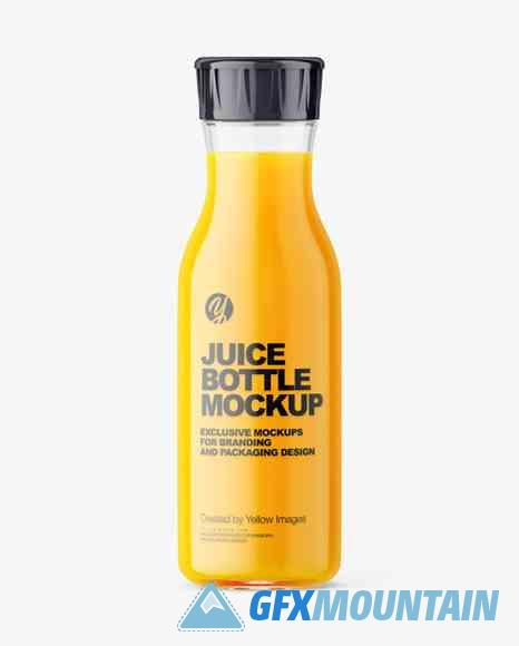 Orange Juice Glass Bottle Mockup