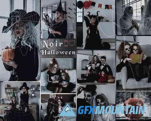12 Noir Halloween Mobile & Desktop Lightroom Presets, Autumn Spooky Tone LR Preset