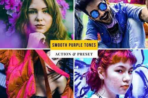 Smooth Purple Tones Action & Lightroom Preset