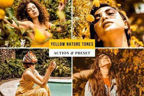 Yellow Nature Tones Action & Lightroom Preset
