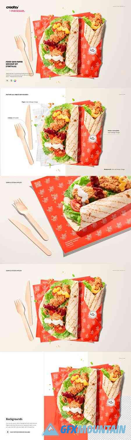Food Safe Paper Mockup (tortilla) 6405424