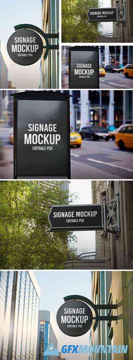 Urban Signage Mockup Set