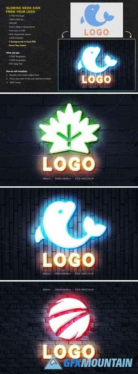 Neon Logo Mockup