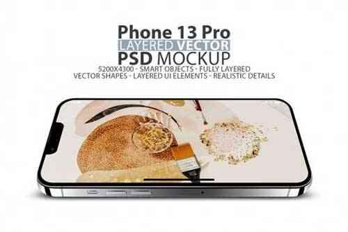 iPhone 13 Pro Layered Vector PSD Mockup