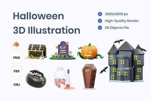 Halloween 3D Illustration