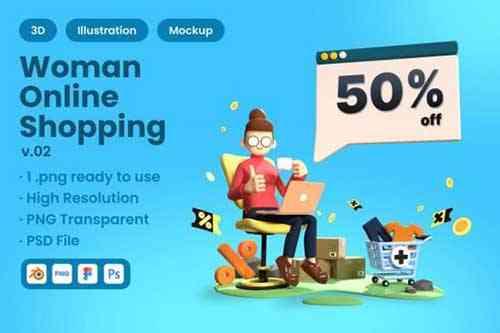 3D Woman Online Shopping v.02